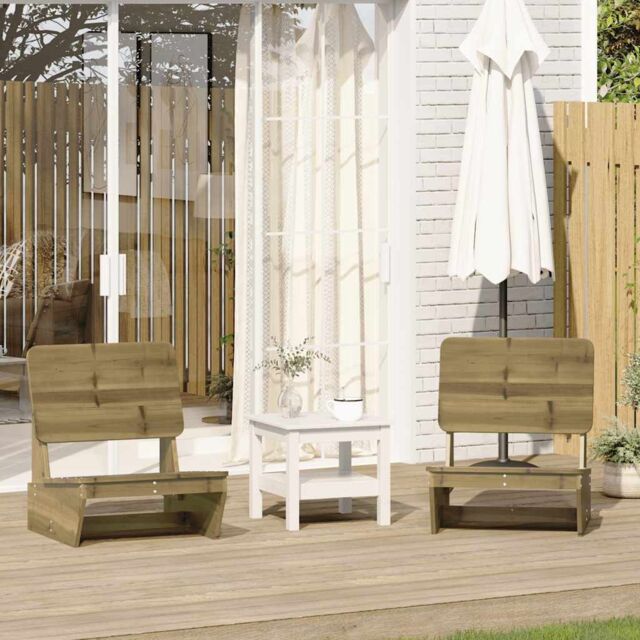Berkfield Home Garden Chairs 2 pcs 60x64x70.5 cm Impregnated Wood Pine in Brown - image 1