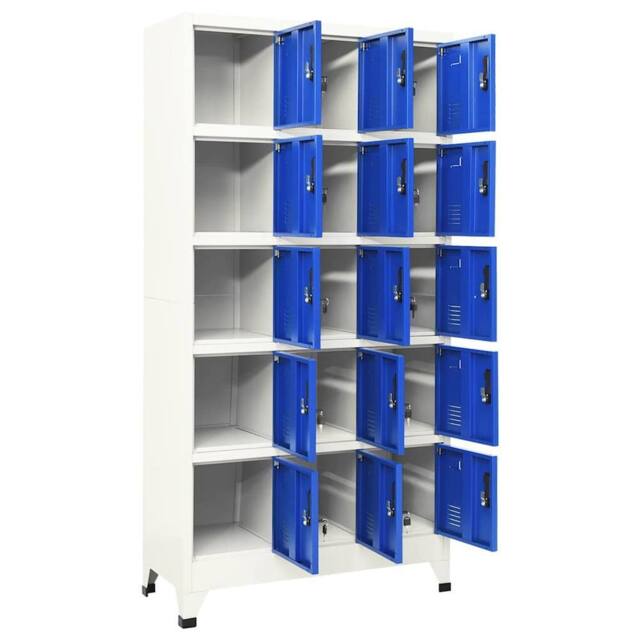 Berkfield Home Locker Cabinet Grey & Blue 90x40x180 cm Steel - Size: 90 x 40 x 180 cm - image 1