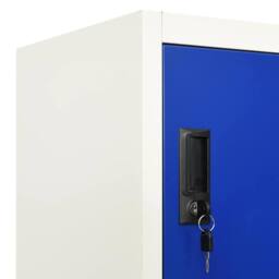 Berkfield Home Locker Cabinet Grey & Blue 90x40x180 cm Steel - Size: 90 x 40 x 180 cm - thumbnail 7