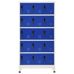 Berkfield Home Locker Cabinet Grey & Blue 90x40x180 cm Steel - Size: 90 x 40 x 180 cm - thumbnail 3