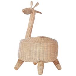 Wyld and Coco Wicker Giraffe Basket Natural Rattan Toy Hamper - thumbnail 5