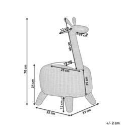 Wyld and Coco Wicker Giraffe Basket Natural Rattan Toy Hamper - thumbnail 4