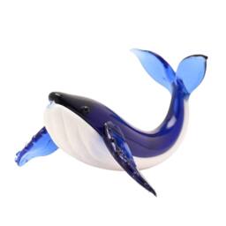 Objets d'Art Miniature Glass Figurine Whale in Blue - thumbnail 4
