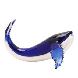 Objets d'Art Miniature Glass Figurine Whale in Blue - thumbnail 2