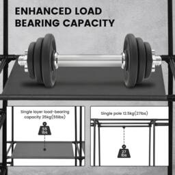 Dprodo Three Row Clothes Rack Large Floor Hangers in Black - thumbnail 5