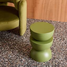 sweeek Side table, end table, bedside table metal Ø32 x H46.5cm in Green - thumbnail 7
