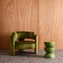 sweeek Side table, end table, bedside table metal Ø32 x H46.5cm in Green - thumbnail 3