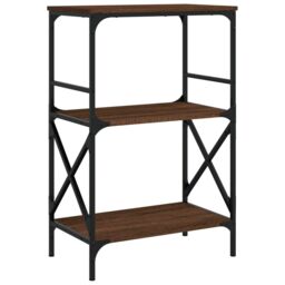 Berkfield Home Bookcase 3-Tier Brown Oak 59x35x90.5 cm Engineered Wood - thumbnail 2
