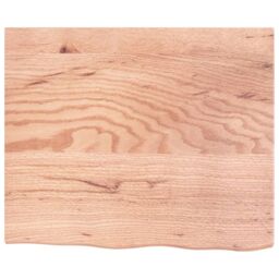 Berkfield Home Table Top Light Brown 60x50x2 cm Treated Solid Wood Oak - Size: 60 x 50 x 2 cm - thumbnail 3