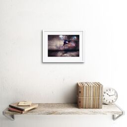 "Artery8 Wall Art Print Breakdancer Dancing Lights Framed in White - Size: W7"" x H9""" - thumbnail 2