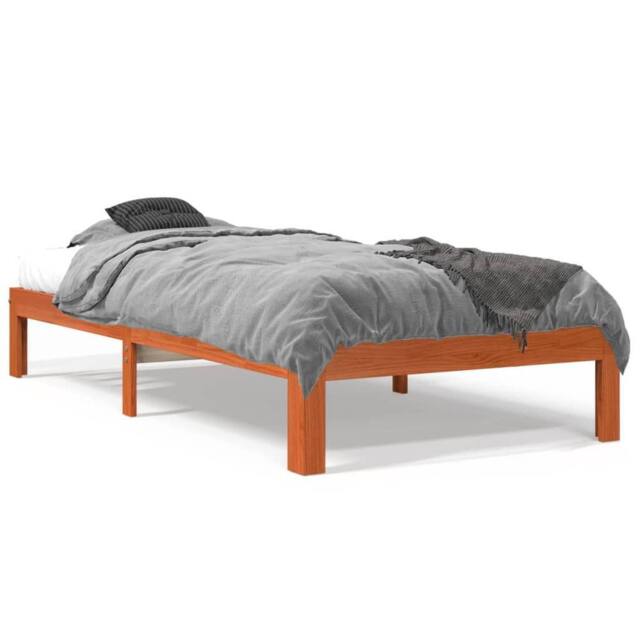 Berkfield Home Bed Frame without Mattress Wax Brown 90x190 cm Single Solid Wood Pine - image 1