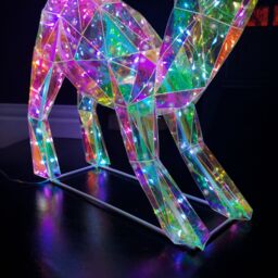 Samuel Alexander 40cm Light up Standing Iridescent DreamLights Christmas Fawn with 100 White LEDs - thumbnail 5
