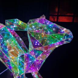 Samuel Alexander 40cm Light up Standing Iridescent DreamLights Christmas Fawn with 100 White LEDs - thumbnail 3
