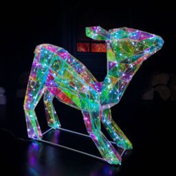 Samuel Alexander 40cm Light up Standing Iridescent DreamLights Christmas Fawn with 100 White LEDs - thumbnail 2