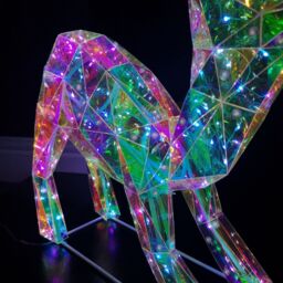 Samuel Alexander 40cm Light up Standing Iridescent DreamLights Christmas Fawn with 100 White LEDs - thumbnail 4