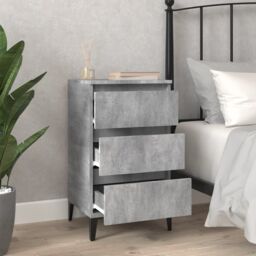Berkfield Home Bedside Cabinet Concrete Grey 40x35x70 cm Engineered Wood - Size: 40 x 35 x 70 cm - thumbnail 3