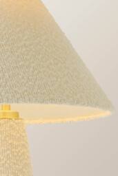 ValueLights Martha Conical Lamp Shade Velvet Boucle Fabric Table Lamp with Bulb in Cream - thumbnail 4