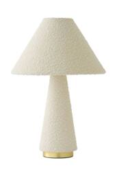 ValueLights Martha Conical Lamp Shade Velvet Boucle Fabric Table Lamp with Bulb in Cream - thumbnail 6