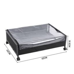 KORVIXA 2x Large Metal Under Bed Sofa Couch Closet Storage Box in Black - thumbnail 2
