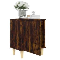 Berkfield Home Sturdy Bed Cabinets with Solid Wood Legs 2 pcs Smoked Oak 40x30x50 cm in Brown - Size: 40 x 30 x 50 cm - thumbnail 4