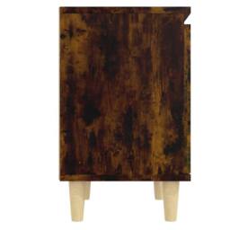 Berkfield Home Sturdy Bed Cabinets with Solid Wood Legs 2 pcs Smoked Oak 40x30x50 cm in Brown - Size: 40 x 30 x 50 cm - thumbnail 7