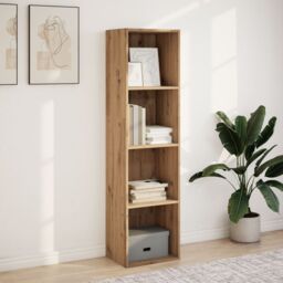 Berkfield Home Bookcase Artisian Oak 40x30x152 cm Engineered Wood in Brown - Size: 40 x 30 x 152 cm - thumbnail 3