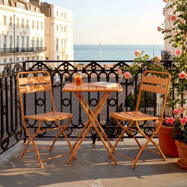 Artemis Home Colourways Vibrant Folding Patio or Balcony Set in Orange - image 1