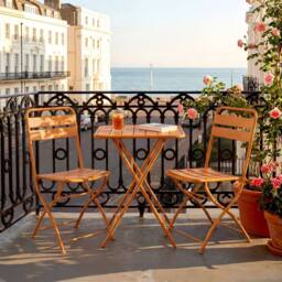 Artemis Home Colourways Vibrant Folding Patio or Balcony Set in Orange - thumbnail 1