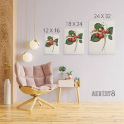 "Artery8 Boston Pine Strawberry Plant Hovey Vintage Canvas Wall Art in White - Size: W18"" x H24""" - thumbnail 4