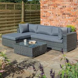 Rowlinsons Vienna Lounger Set - Aluminium - L240 x W160 x H74 cm - Grey - thumbnail 1