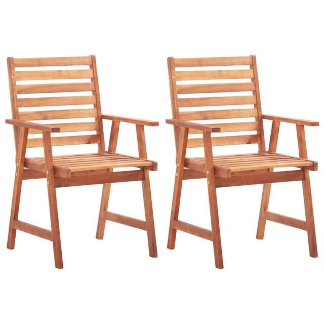 Berkfield Home Outdoor Dining Chairs 2 pcs Solid Acacia Wood in Brown - image 1