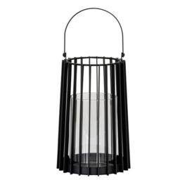 Hill Interiors Lynk Glass Lantern Candle Holder 50cm x 22cm x 22cm in Black - Size: 50 cm x 22 cm x 22 cm - thumbnail 3