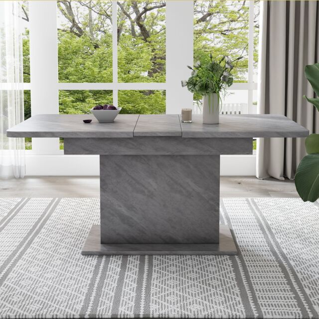 Matteo Extendable Dining Table, Modern Rectangular Dinner & Coffee Table in Grey - image 1