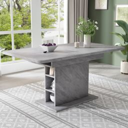 Matteo Extendable Dining Table, Modern Rectangular Dinner & Coffee Table in Grey - thumbnail 2