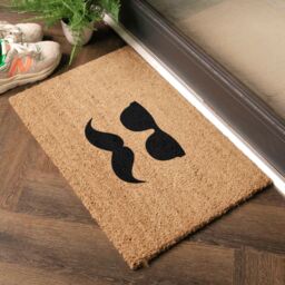 Artsy Mats Mustache & Glasses Doormat in Black - Size: 40 cm x 60 cm - thumbnail 2