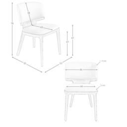 Angel Cerda Cream Leatherette Dining Chair with Walnut Legs - thumbnail 7