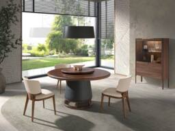 Angel Cerda Cream Leatherette Dining Chair with Walnut Legs - thumbnail 4