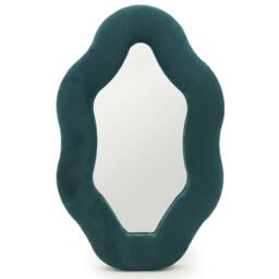 Serenityy Royal Teal Oval Pebble Mirror 20.5x32.5x2.3 cm - Size: 0.5m x 1m