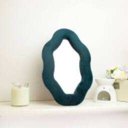 Serenityy Royal Teal Oval Pebble Mirror 20.5x32.5x2.3 cm - Size: 0.5m x 1m - thumbnail 2