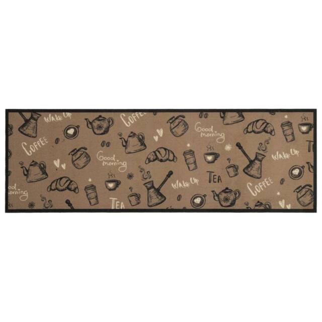 Berkfield Home Kitchen Rug Washable Morning Brown 60x180 cm Velvet - image 1
