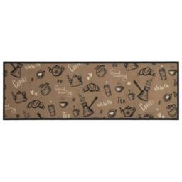 Berkfield Home Kitchen Rug Washable Morning Brown 60x180 cm Velvet - thumbnail 1