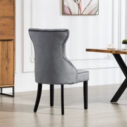 Artemis Home Genola Velvet Fabric Dining Chairs - Set of 2 in Grey - Size: 2 Pack - thumbnail 4
