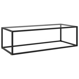 Berkfield Home Coffee Table Black with Tempered Glass 120x50x35 cm - Size: 120 x 50 x 35 cm - thumbnail 1