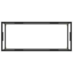 Berkfield Home Coffee Table Black with Tempered Glass 120x50x35 cm - Size: 120 x 50 x 35 cm - thumbnail 4