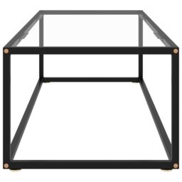 Berkfield Home Coffee Table Black with Tempered Glass 120x50x35 cm - Size: 120 x 50 x 35 cm - thumbnail 3