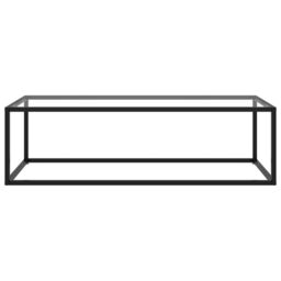Berkfield Home Coffee Table Black with Tempered Glass 120x50x35 cm - Size: 120 x 50 x 35 cm - thumbnail 2