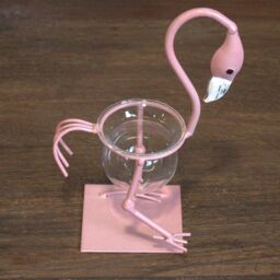 KDMD Hydroponic Home Decor - Pink Metal Flamingo Des 1 in Maroon - thumbnail 2