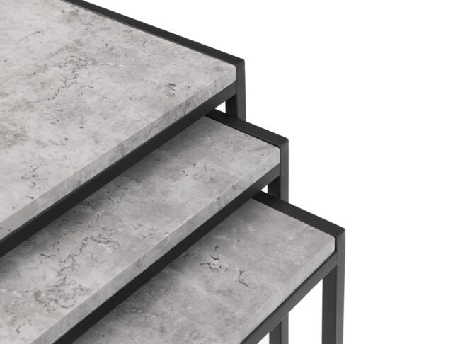 netfurniture Oyster Concrete Nest Of 3 Tables in Black