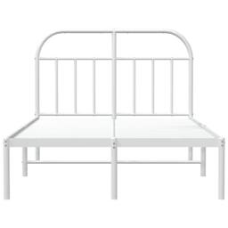 Berkfield Home Metal Bed Frame with Headboard White 135x190 cm Double - thumbnail 6