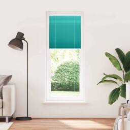 Berkfield Home Pleated Blind Petrol Green 75x200 cm Fabric Width 74.4 cm Polyester in Teal